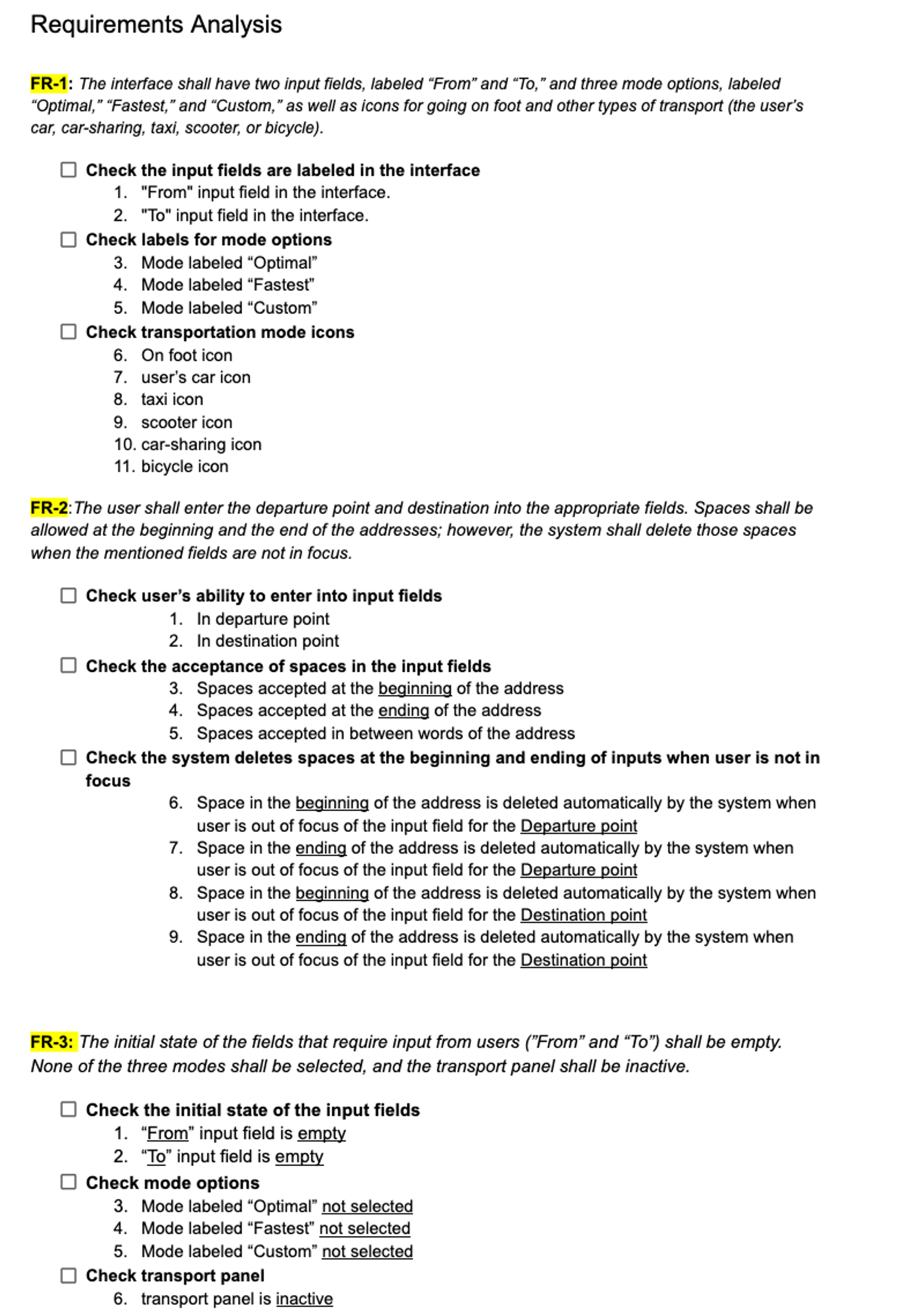 Requirement Analysis