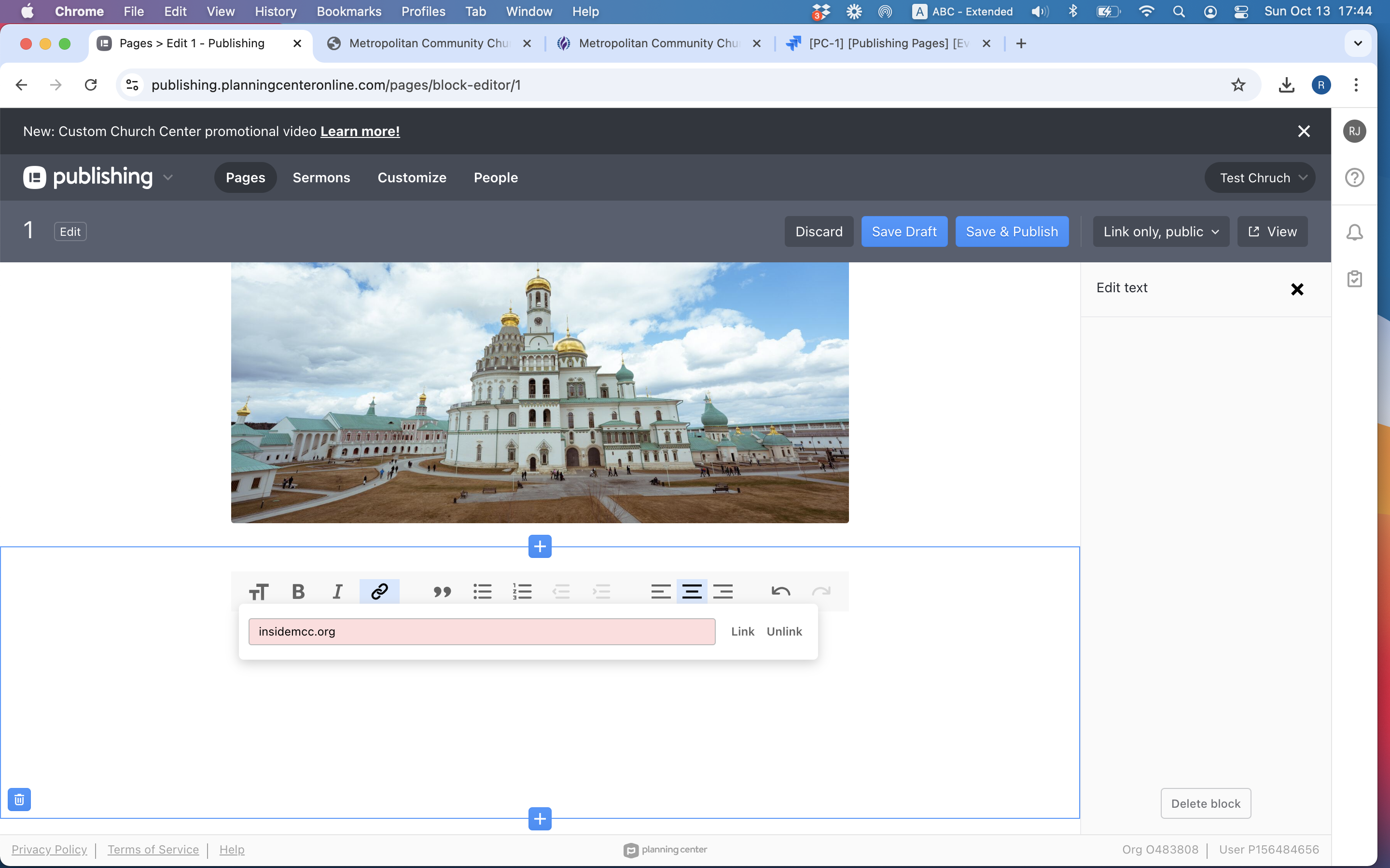 Text block link field rejecting URL without protocol