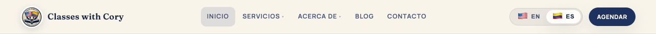 Site header with Spanish language active
