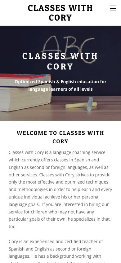 Lingua Franca Institute Weebly site before