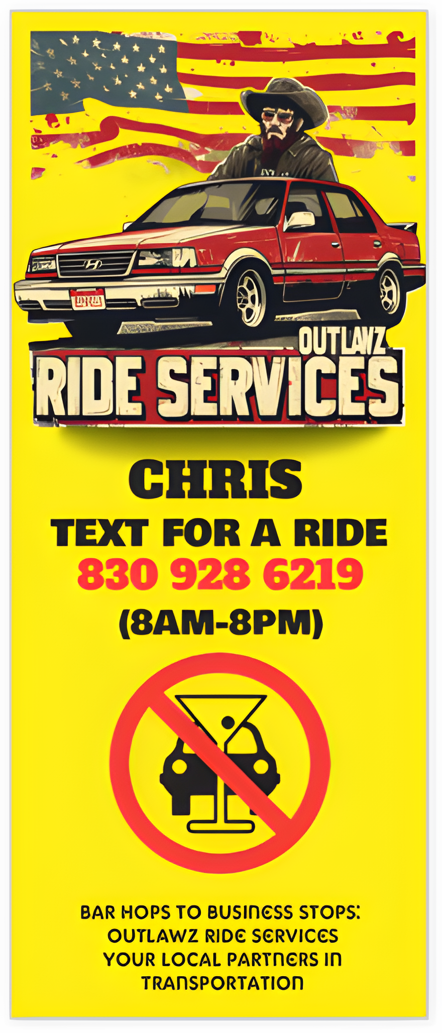 Outlawz bar flyer back