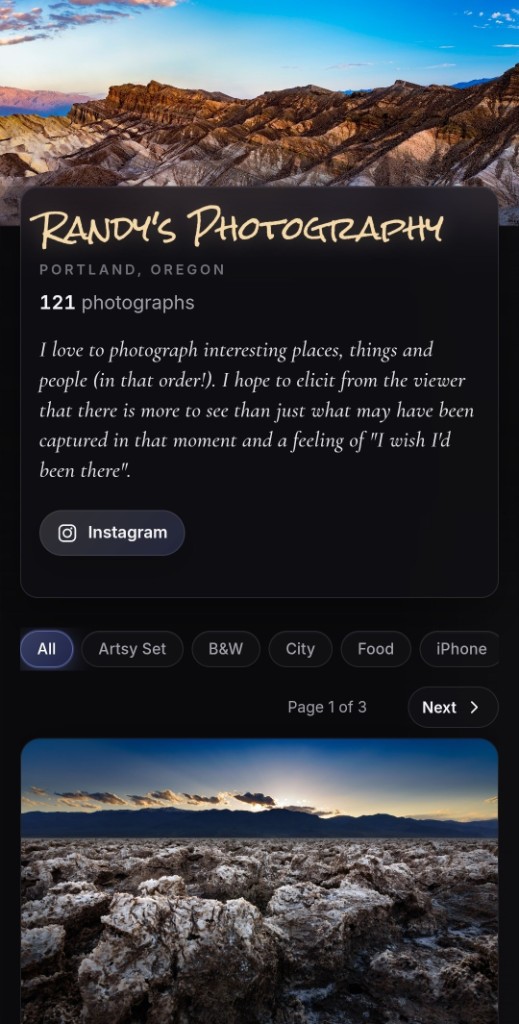 Randy's Photography owned gallery after