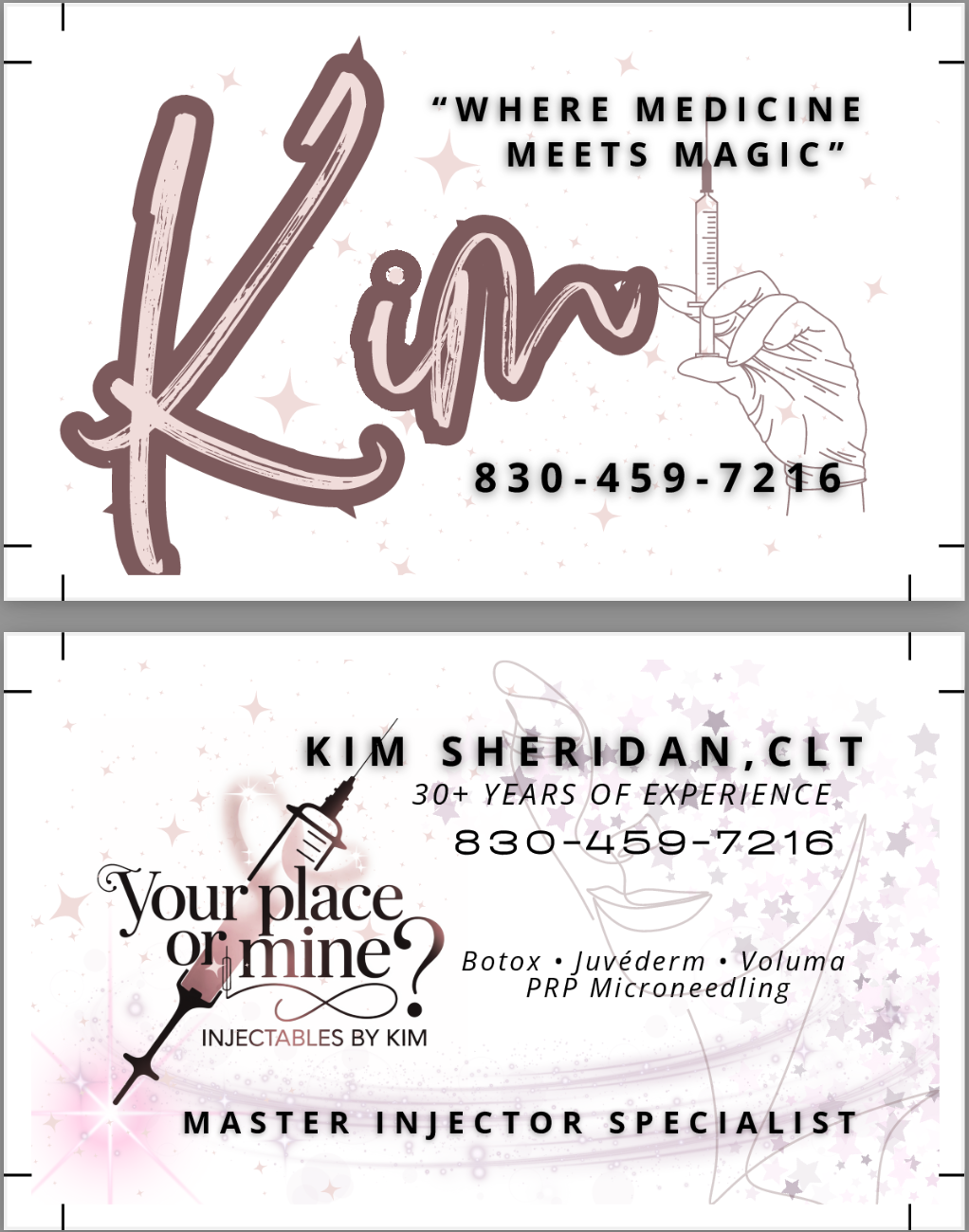 Your Place or Mine? business cards